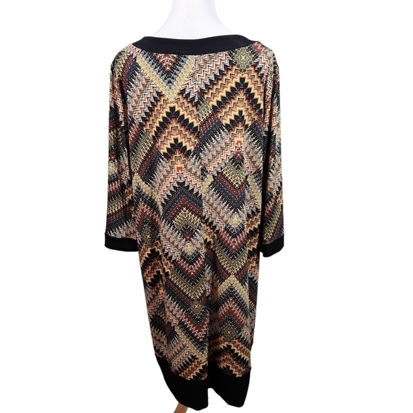 Tiana B. DRESS Multicolor Tribal Aztec Shift Plus Size, Sz 20 - Picture 2 of 8